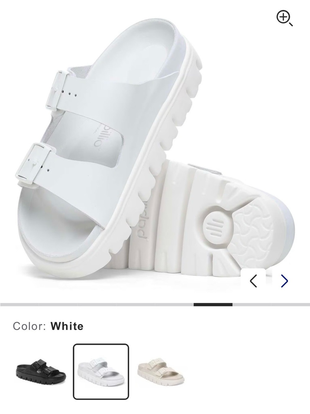 Birkenstock White Platform Arizona Chunky, Size 40 / 9.5